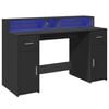 vidaXL Desk Black Engineered Wood Medium Computer Desk Rectangular