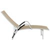 vidaXL Sun Lounger Cream Aluminum Extra High Adjustable Armrests