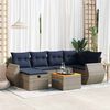 vidaXL 7 Piece Patio Sofa Set with Cushions Gray Poly Rattan