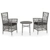 vidaXL Garden Dining Set Grey PE Rattan Medium Durable