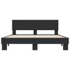 vidaXL Bed Frame Black Engineered wood and metal 63x79 in Durable