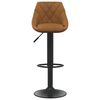 vidaXL Bar Stool Set of 2 Brown Velvet (100% polyester), steel
