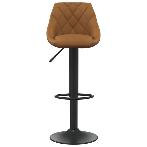 vidaXL Bar Stool Set of 2 Brown Velvet (100% polyester), steel