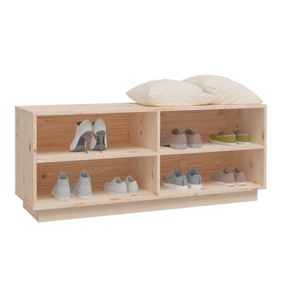 vidaXL Shoe Cabinet 43.3"x13.4"x17.7" Solid Wood Pine