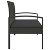 vidaXL Garden Bench Black PE rattan, powder-coated steel, foam Small