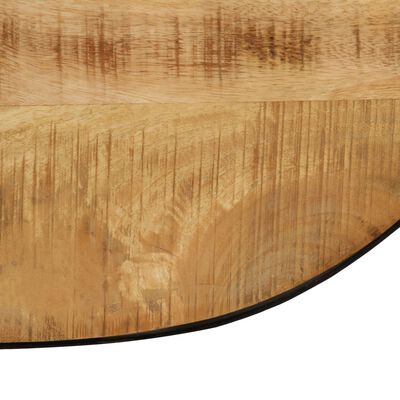 vidaXL Coffee Table Oval Solid Rough Mango Wood and Steel 39.4"