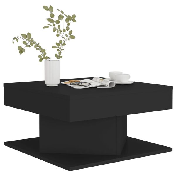 vidaXL Coffee Table Black Engineered wood Medium Coffee Table Square