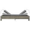 vidaXL Sun Lounger Grey rattan PE rattan, powder-coated steel