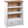 vidaXL Bookcase White and natural wood Solid pine wood Medium Bookcase