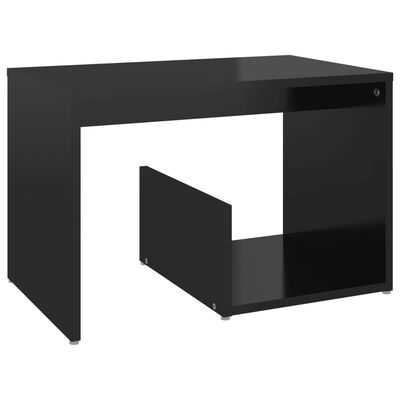 vidaXL Side Table High Gloss Black 23.2"x14.1"x14.9" Chipboard
