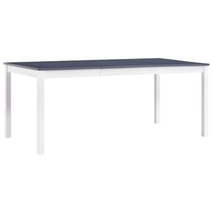 vidaXL Dining Table White and Grey Pinewood Large Durable Dining Table