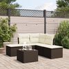 vidaXL Garden Sofa Set Brown, Cream white