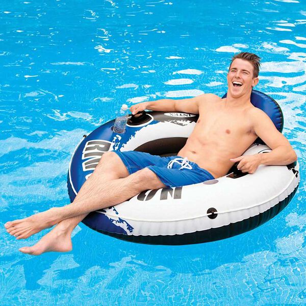 INTEX Inflatable Pool Toy Blue, White Vinyl Large Cup Holders