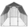 vidaXL Chicken Run Galvanized Steel Galvanized Steel, Polyethylene Large