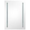 vidaXL Bathroom Cabinet Shining White MDF with melamine finish, glass