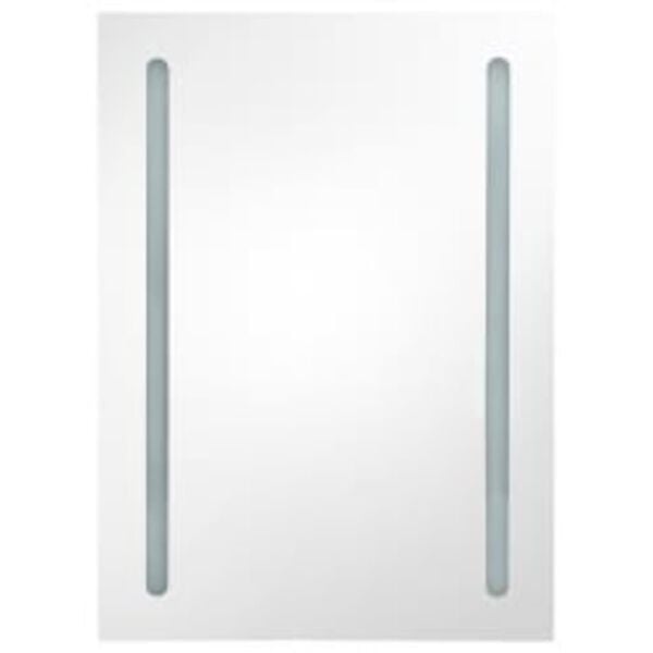 vidaXL Bathroom Cabinet Shining White MDF with melamine finish, glass