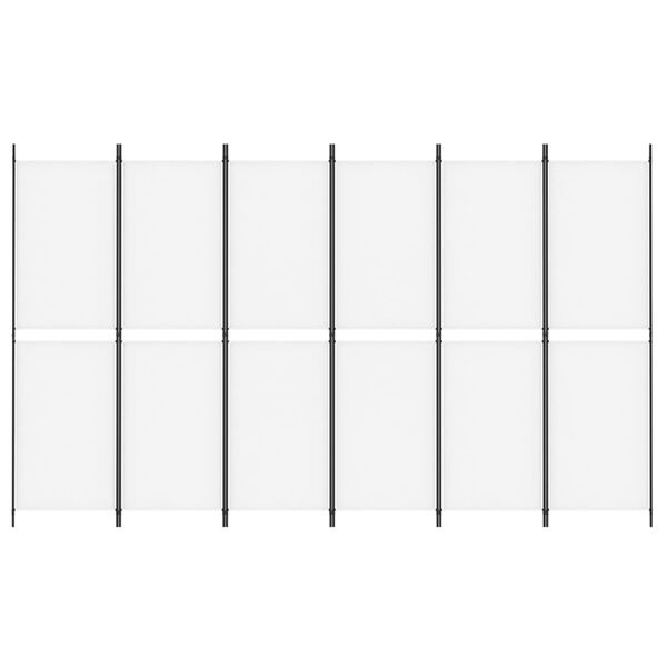 vidaXL 6-Panel Room Divider White 118.1"x70.9" Fabric
