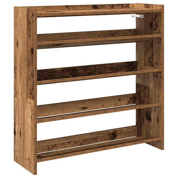 vidaXL Shoe Rack Old Wood Engineered Wood Compact Shoe Rack