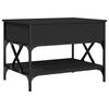 vidaXL Coffee Table Black Engineered wood, metal Medium Adjustable Feet