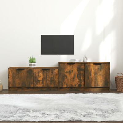 vidaXL TV Stand Smoked Oak 62.4"x14.2"x17.7" Engineered Wood