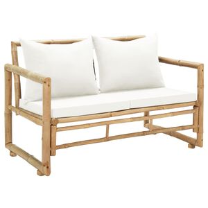 vidaXL Bench Sofa Natural Bamboo Bamboo Standard Durable Outdoor Bench
