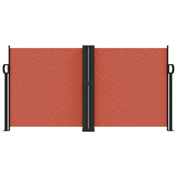 vidaXL Retractable Side Awning Terracotta Polyester with PU coating, Steel