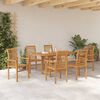 vidaXL Garden Dining Set 7 pcs Brown Solid Teak wood