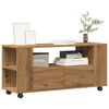 vidaXL TV Cabinet Artisan Oak Engineered Wood Rollable TV Cabinet