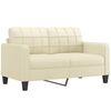vidaXL 2-seater Sofa Cream Faux leather, Foam, Metal 55.1 in seat width