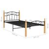 vidaXL Bed Frame Black and natural wood Powder-coated metal, solid oak wood