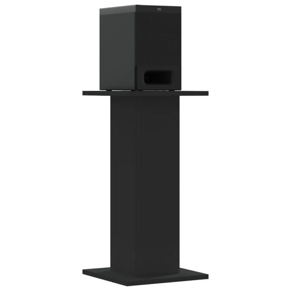 vidaXL Speaker Stands 2 pcs Black 11.8x11.8x23.6" Engineered Wood
