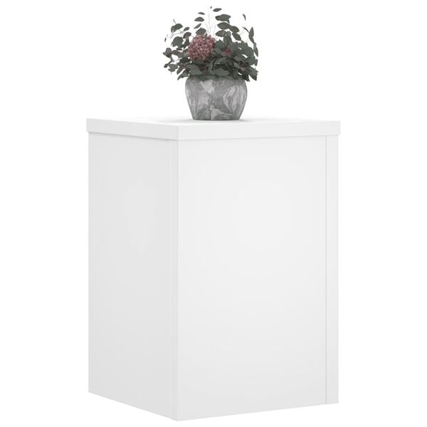 vidaXL Plant Stand Set of 2 White Engineered wood 9.8x9.8x13.8 in