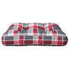 vidaXL Pallet Cushion Red check pattern 100% polyester 23.6x23.6 in