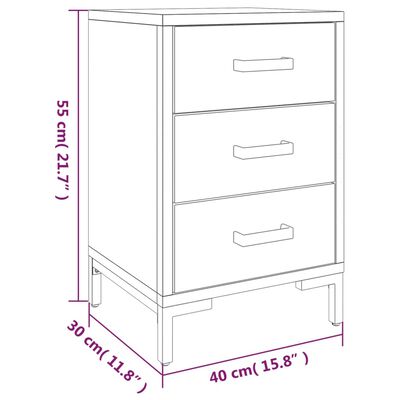 vidaXL Bedside Cabinet Black 15.7"x11.8"x21.7" Solid Wood Pine