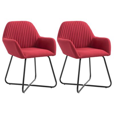 vidaXL Dining Chairs 2 pcs Wine Red Fabric