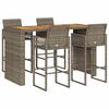 vidaXL Garden Bar Set Grey PE rattan Footrest Garden Bar Set