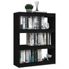 vidaXL Book Cabinet Black Solid Pine Wood Medium Book Cabinet