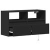 vidaXL TV Wall Cabinet Black Engineered wood TV Wall Cabinet Rectangular
