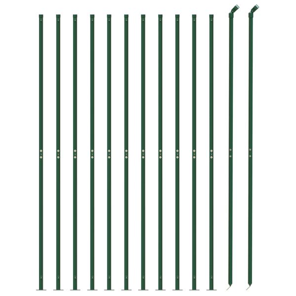 vidaXL Chain Link Fence with Flange Green 7.2x82.0'