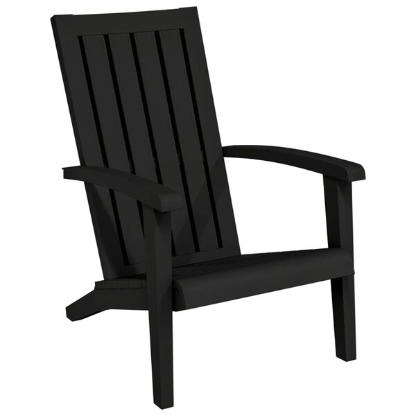 vidaXL Garden Adirondack Chair Set of 2 Black Polypropylene Standard