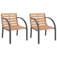 vidaXL Patio Chairs 2 pcs Wood