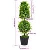 vidaXL Artificial Plant Green Polyethylene, Metal, Polypropylene Medium