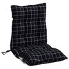 vidaXL Lowback Chair Cushion Set of 2 Black Check Pattern