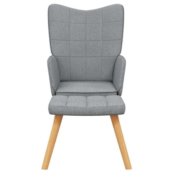 vidaXL Relaxing Chair With Stool Light Gray