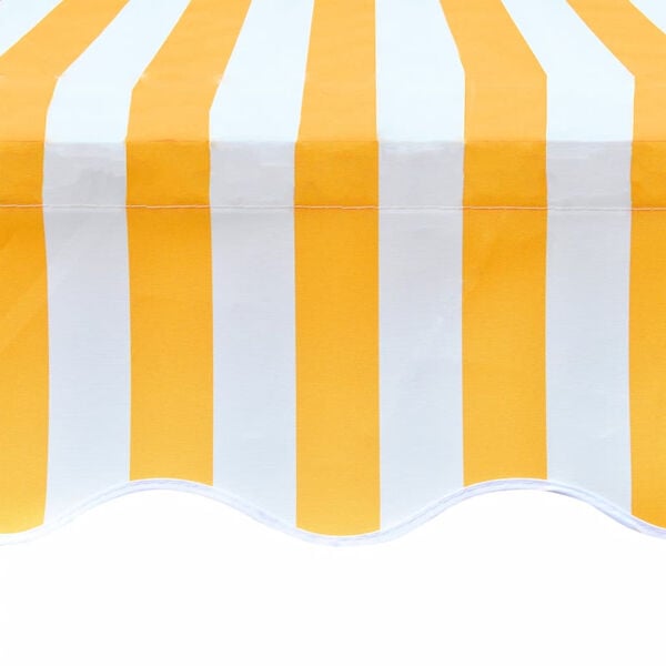 vidaXL Awning Orange and white Polyester with PU coating Large