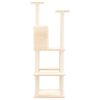 vidaXL Cat Tree Cream Engineered wood, plush, sisal Medium Modern