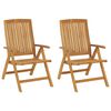 vidaXL Reclining Garden Chair Set of 2 Taupe, Teak