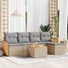 vidaXL Garden Sofa Set Beige Poly Rattan Large Removable Covers