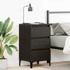 vidaXL Bedside Cabinet with Drawer Black Oak 17.72 x 13.78 x 17.32 in