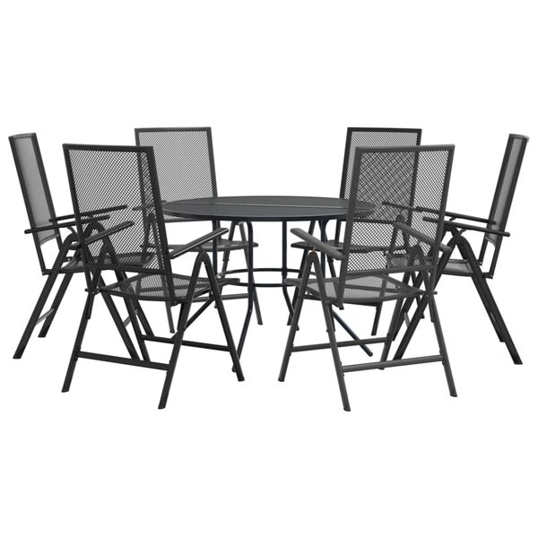 vidaXL Garden Chair Set Anthracite Powder-coated steel One size Foldable